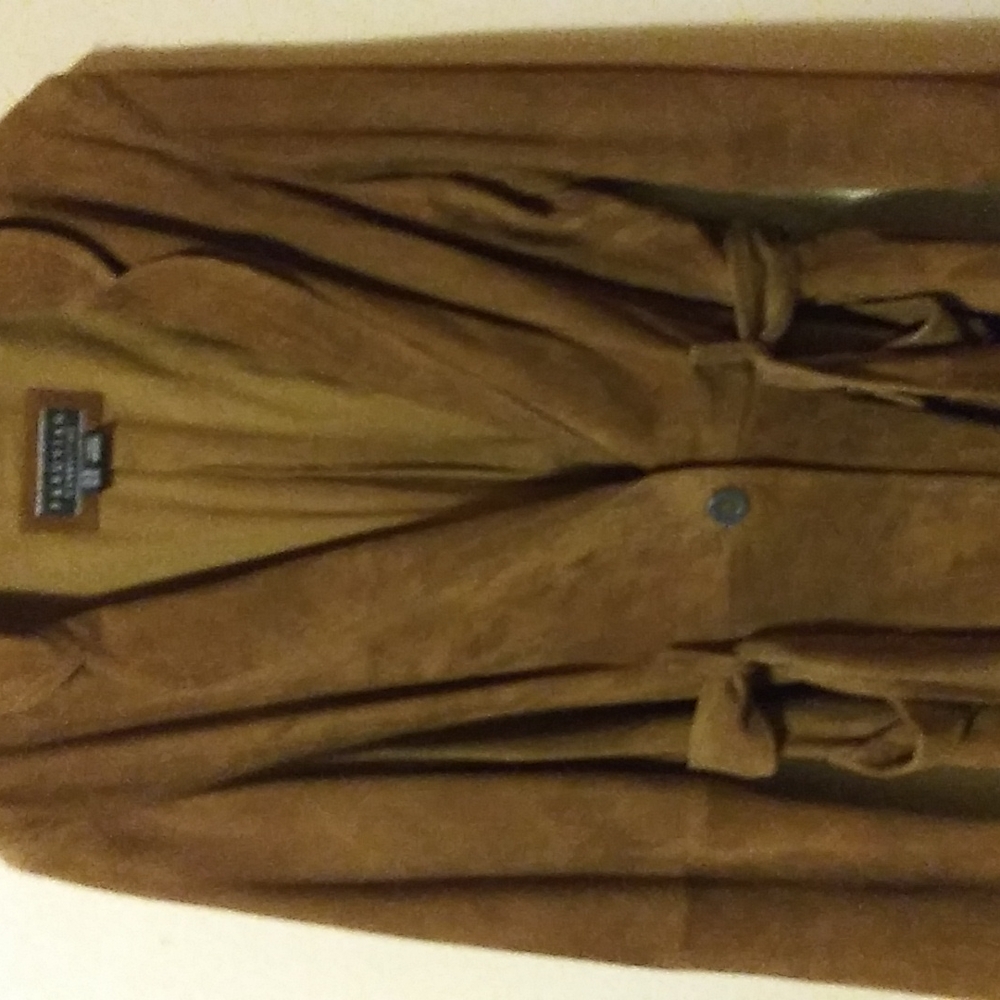 Peruvian Connection soft leather blazer, size 10 , tannins brown